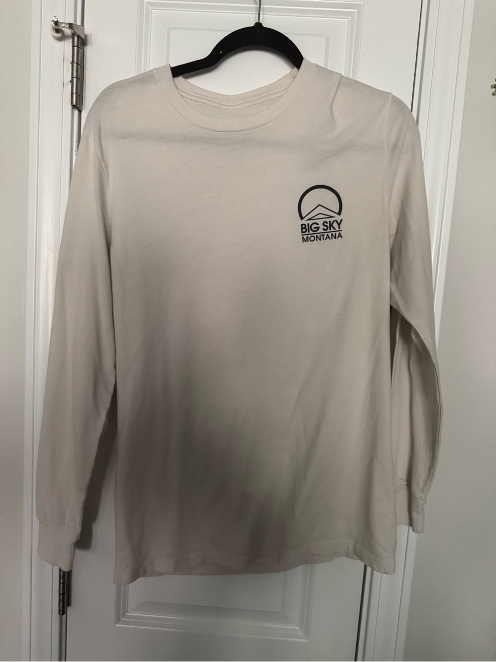 Men's Long-Sleeve Logo Tee in Light Beige